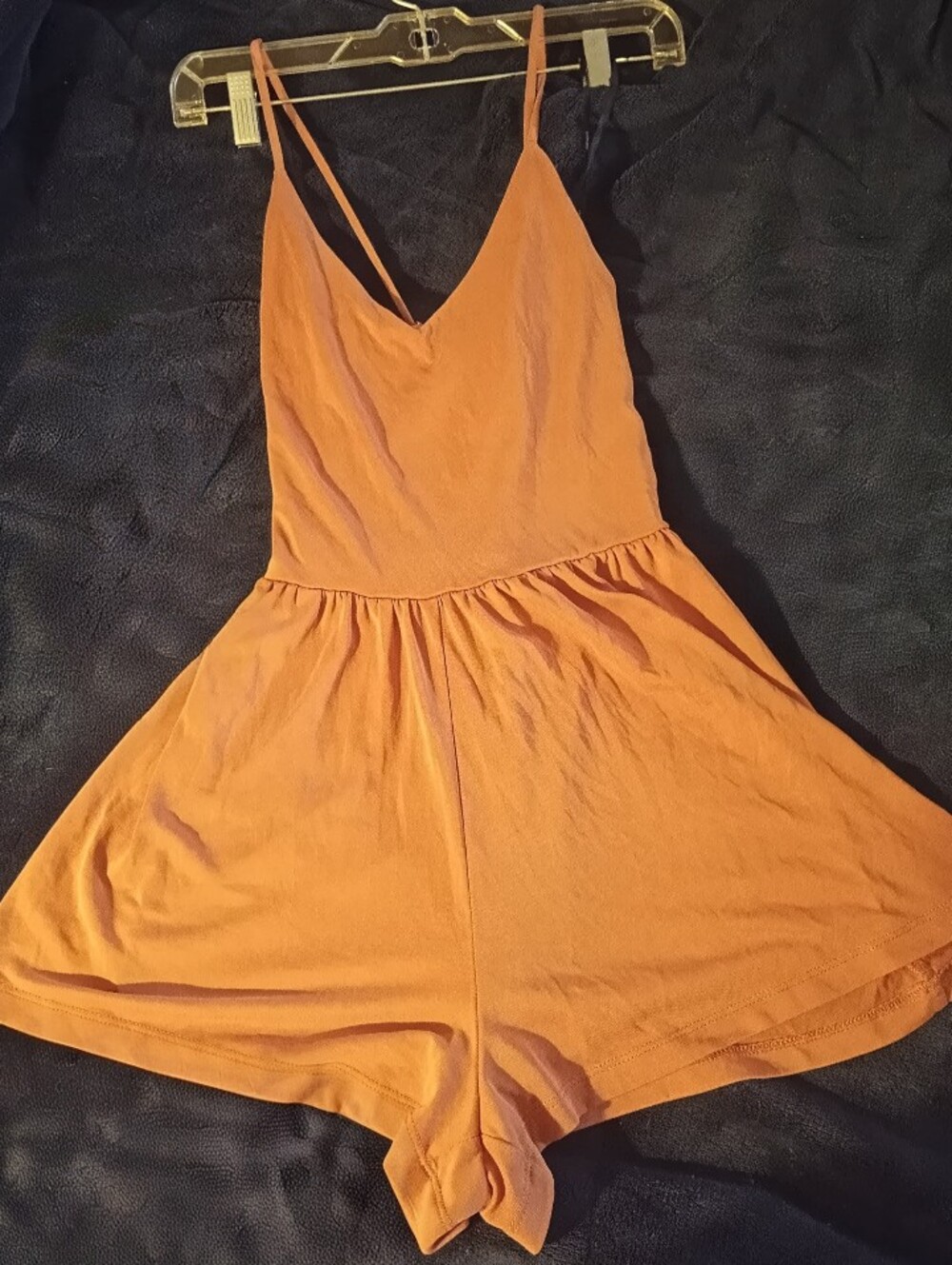 Forever 21 Orange Cami Romper V-Neck Size XS